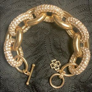 Ann Taylor gold & crystals bracelet